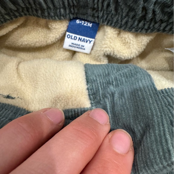 Old Navy Fleece Lined Corduroy Pants Teal Size 6-12 Months - Picture 2 of 4